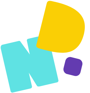 Ein blaues n und ein gelbes d.