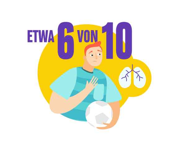 Illustration eines Jungen, der sich die Brust hält